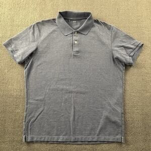 Uniqlo Polo Shirt Adult Large Blue Short Sleeve Knit Casual Preppy Men's